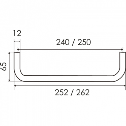 Garderobenbügel U-Form, L: 250 mm